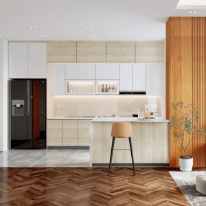 Tủ bếp nhựa Cao cấp GreenPlast TB02 – Màu GP-201 với GP-002